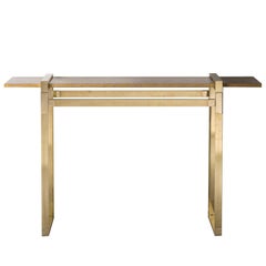 Venusia Brass Frame with Marble Top Console