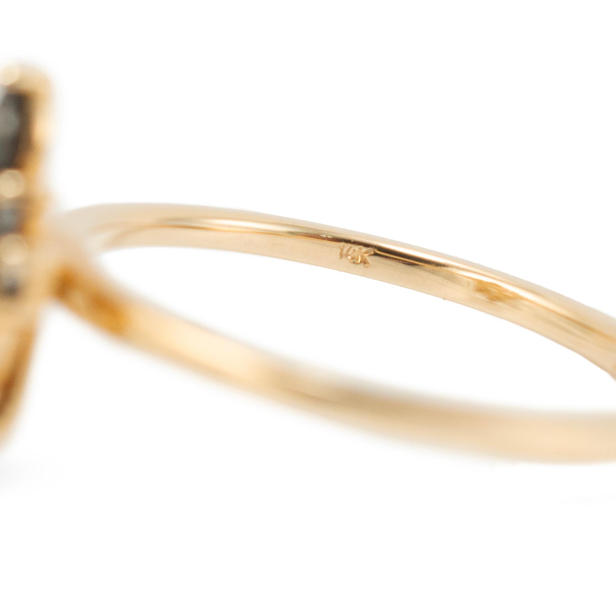 Venvs One-Of-A-Kind Bague de cocktail en or rose 14K avec diamants Salt & Pepper Kite en vente 1