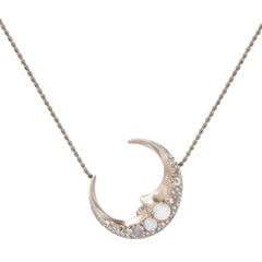 Venyx 18 Karat Gold Diamond Moonstone Lunoor Necklace