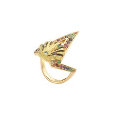 Venyx 18 Karat Gold Diamond Sapphire Colored Stone Naida Rainbow Ring