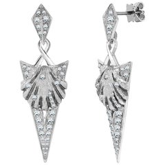 Venyx 18 Karat White Gold Diamond Black Rhodium Naida Dangle Drop Earrings