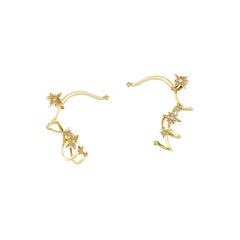 Venyx 18 Karat Yellow Gold and Diamond Lady Borealis Ear Cuff