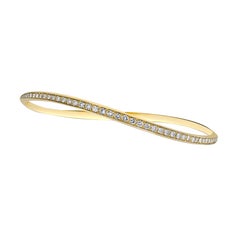 Venyx 18 Karat Yellow Gold and Diamond Orbit Bangle Bracelet