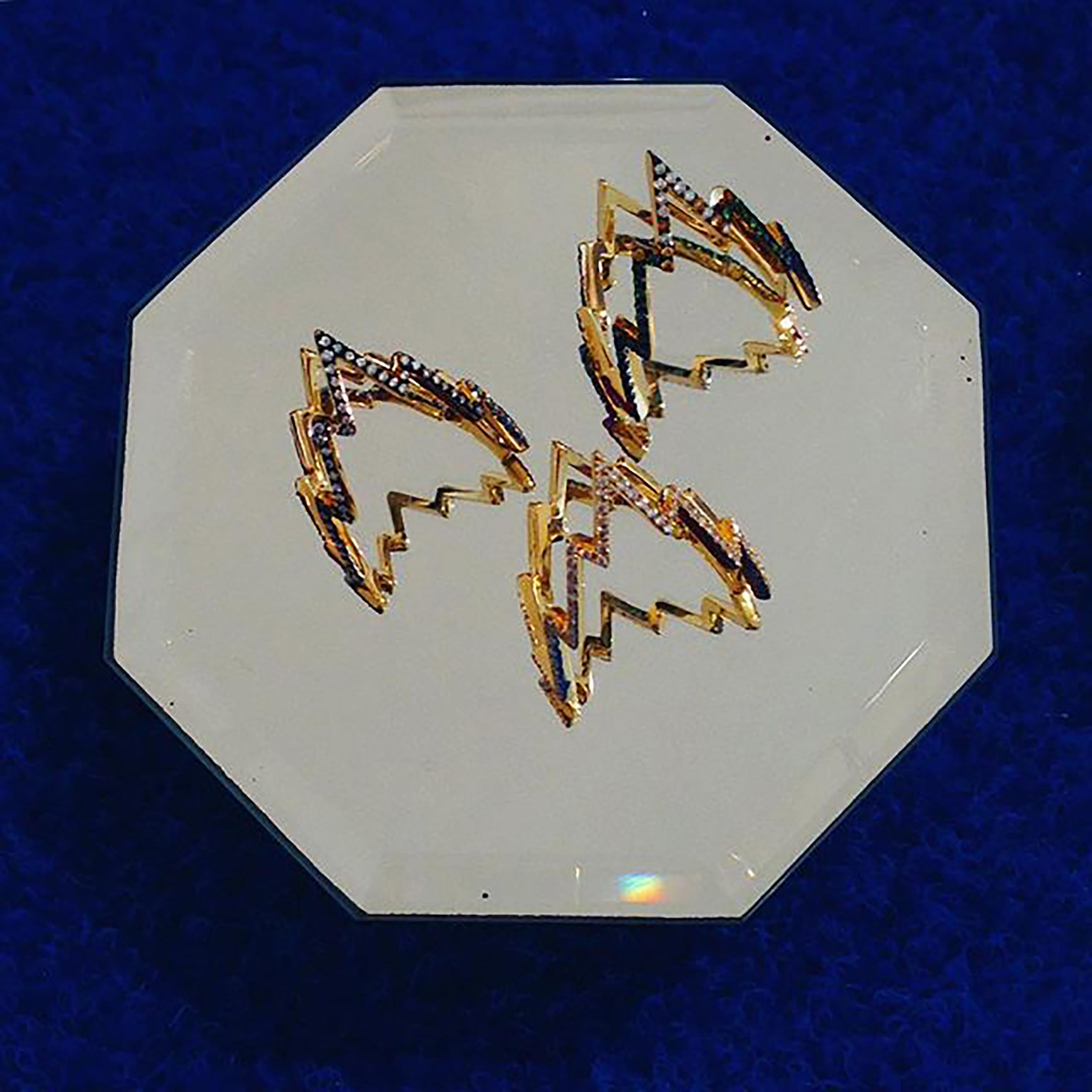 Venyx 18 Karat Yellow Gold Black Rhodium and Diamond Miss Zeus Ring For Sale 1