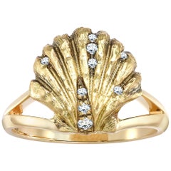 Venyx 18 Karat Yellow Gold Diamond Ladies V Cocktail Ring