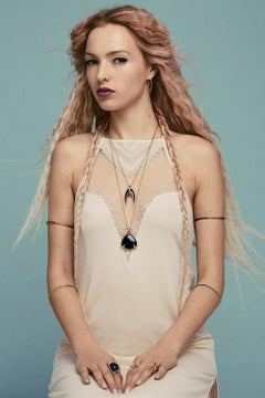 Venyx 18 Karat Yellow Gold Lapis Diamond Parrot Star Fish Necklace