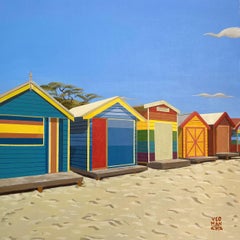 At Brighton Beach - Original acrylic painting - Summer vibes
