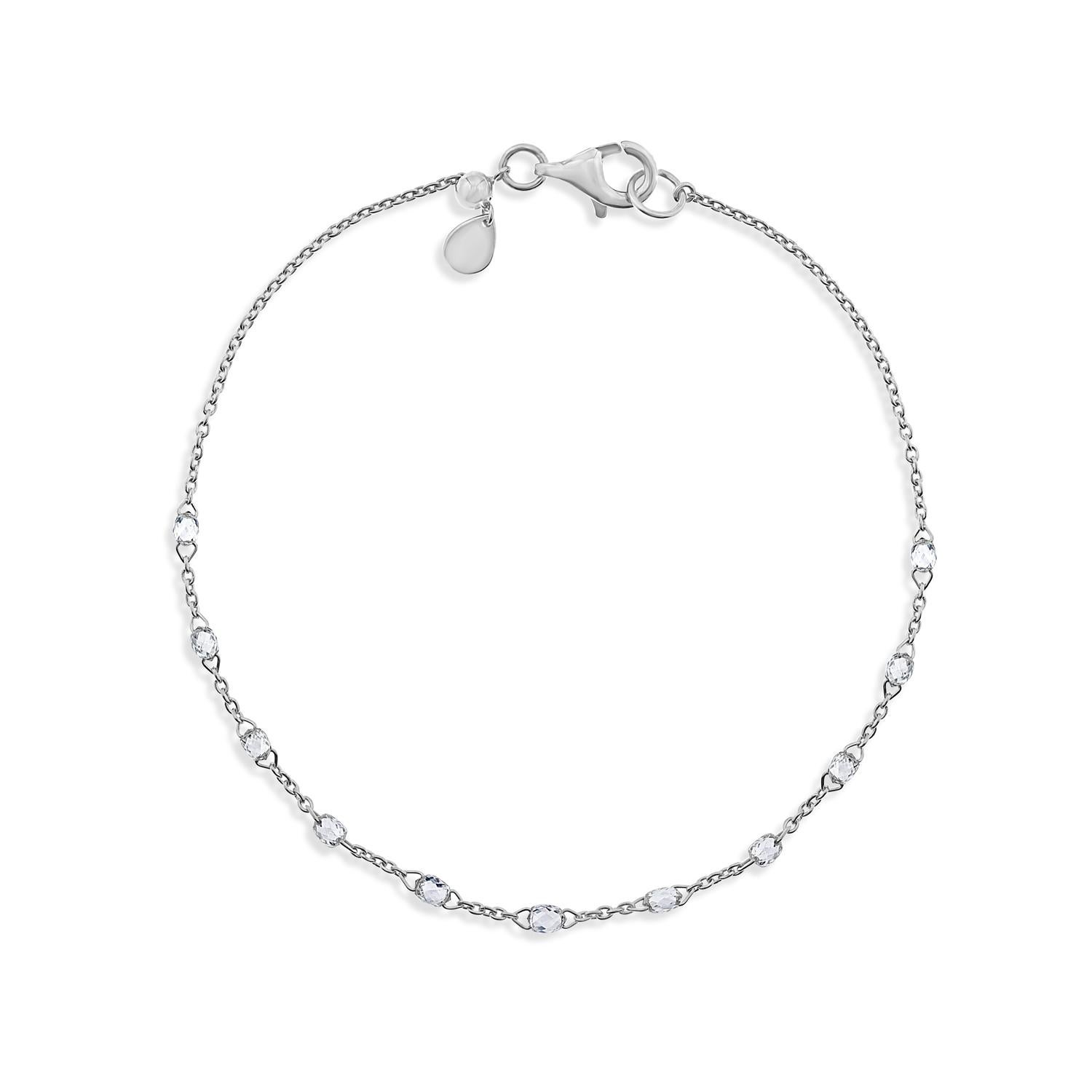 Pulsera Briolette flotante de diamantes en cadena de oro de 18k de Vera Belleza en Nuevo estado para la venta en Los Angeles, CA