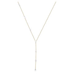 Vera Belleza's Floating Pear Rose cut diamond necklace in 18K gold