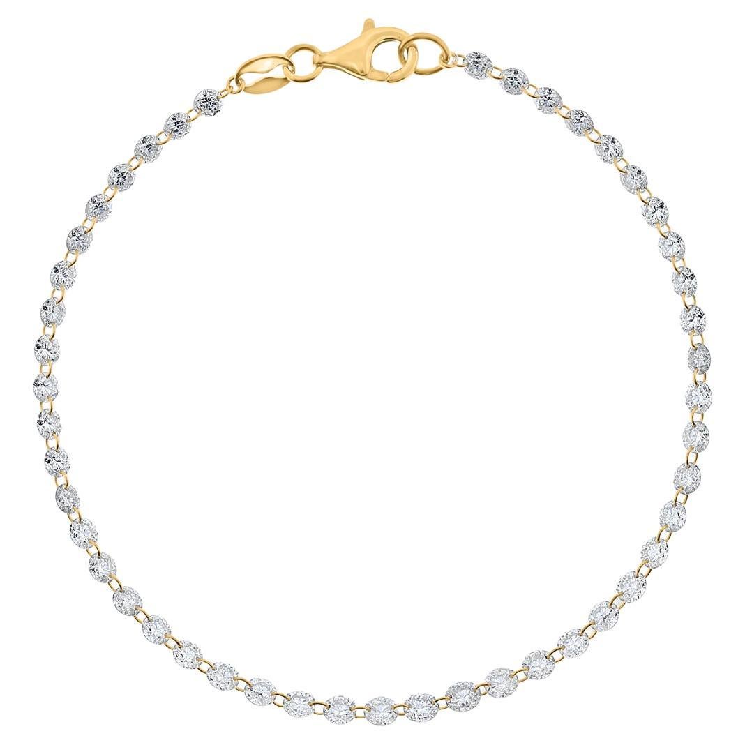Vera Belleza's Schwebende runde Diamanten im Brillantschliff in 18 Karat Gold Kettenarmband