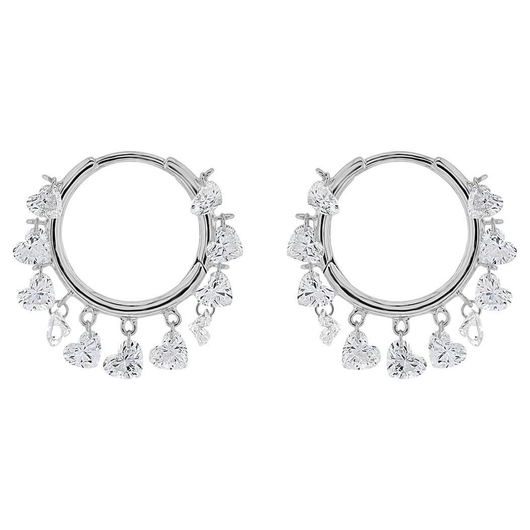 Vera Belleza's Heart shaped Brilliant cut diamond hoops 18k gold
