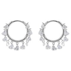 Aros de diamantes talla brillante en forma de corazón de Vera Belleza Oro de 18k