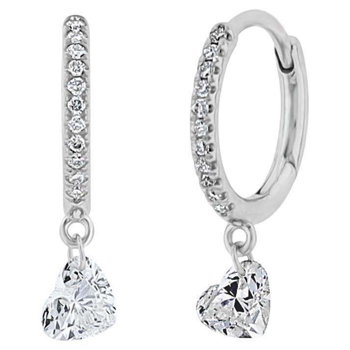Vera Belleza's Heart shaped Brilliant cut diamond hoops 18k gold