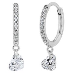Vera Belleza's Heart shaped Brilliant cut diamond hoops 18k gold