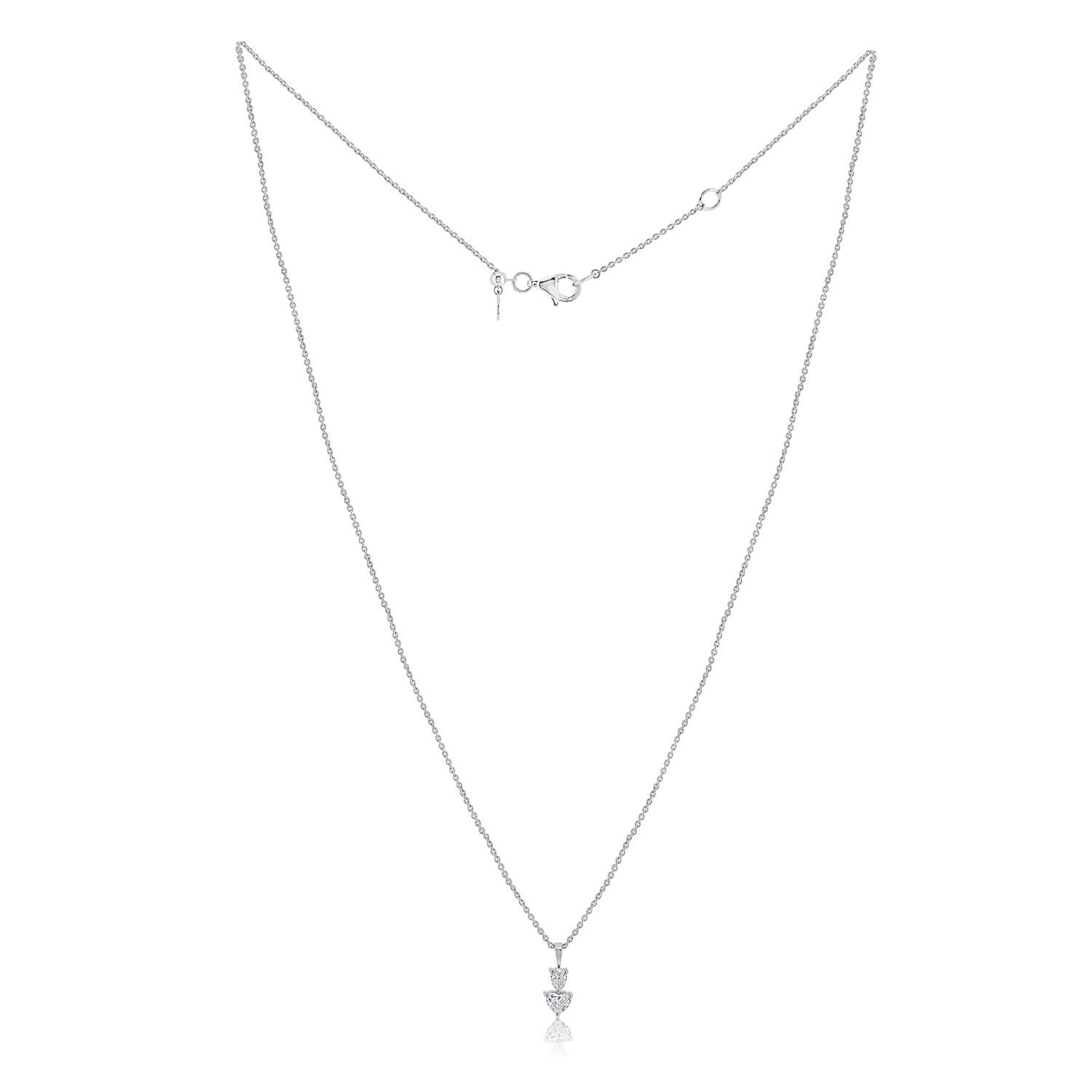 Taglio brillante Ciondolo con diamante a forma di pera e cuore di Vera Belleza con catena in oro 18 carati in vendita