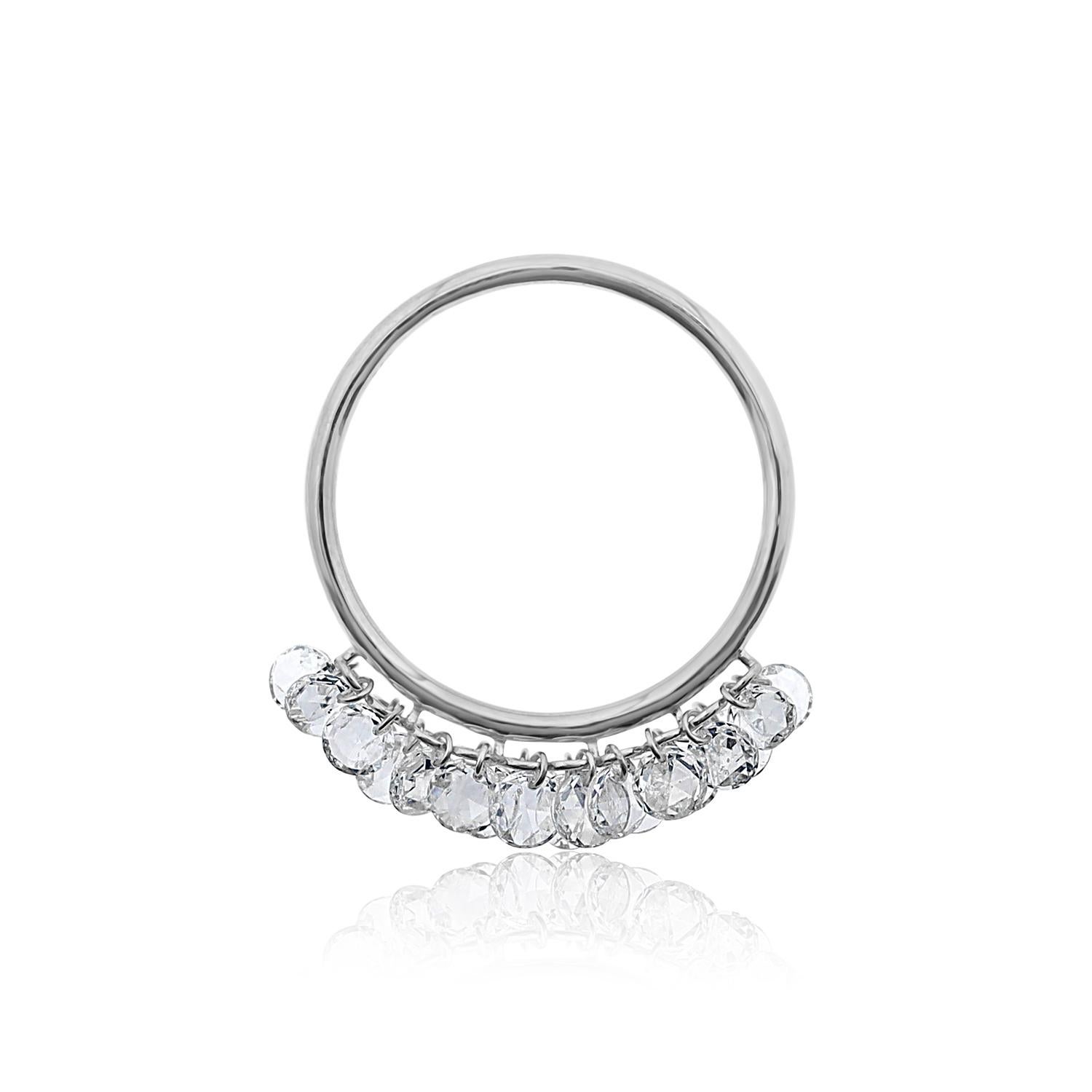 Rose Cut Vera Belleza's round Rose cut diamond ring in 18K gold For Sale