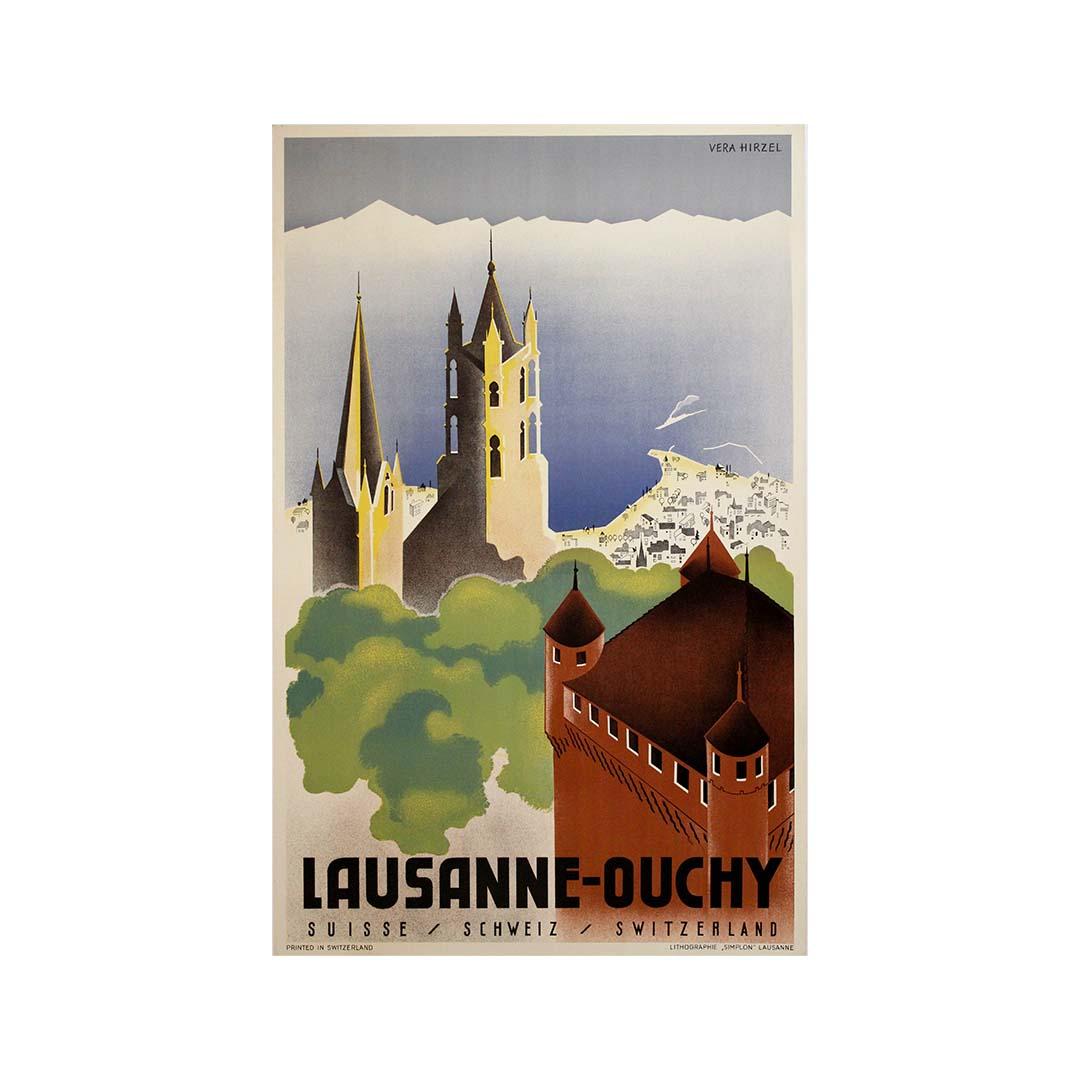 Poster di viaggio Artistics dell'artista svizzera Vera Hirzel - Losanna - Ouchy, Suisse in vendita 3