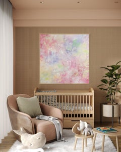 "A Dance of Soft Hues" - extra large abstract floral painting