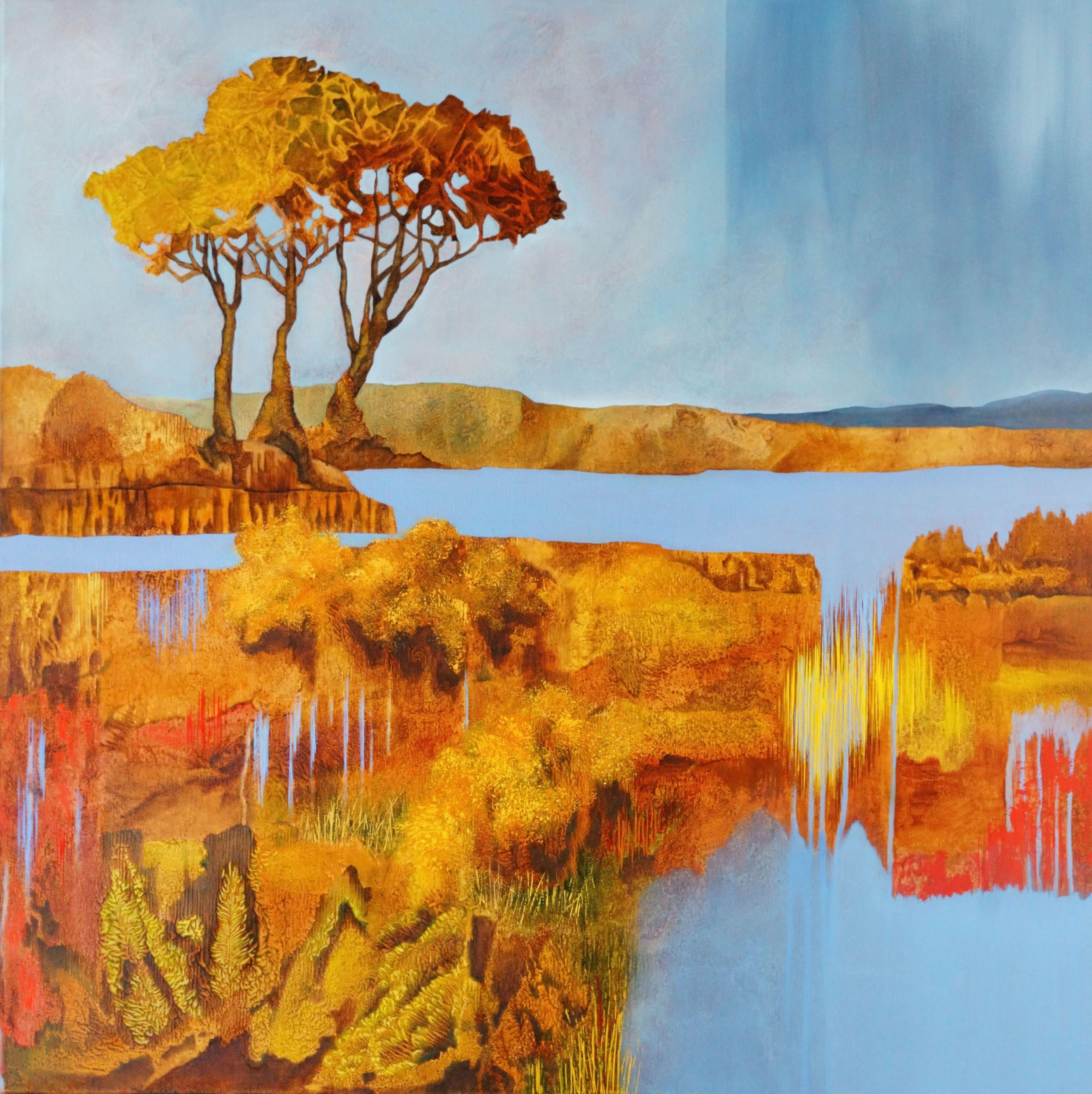 Figurative Painting di Vera Hoi - "Sotto lo stesso cielo"