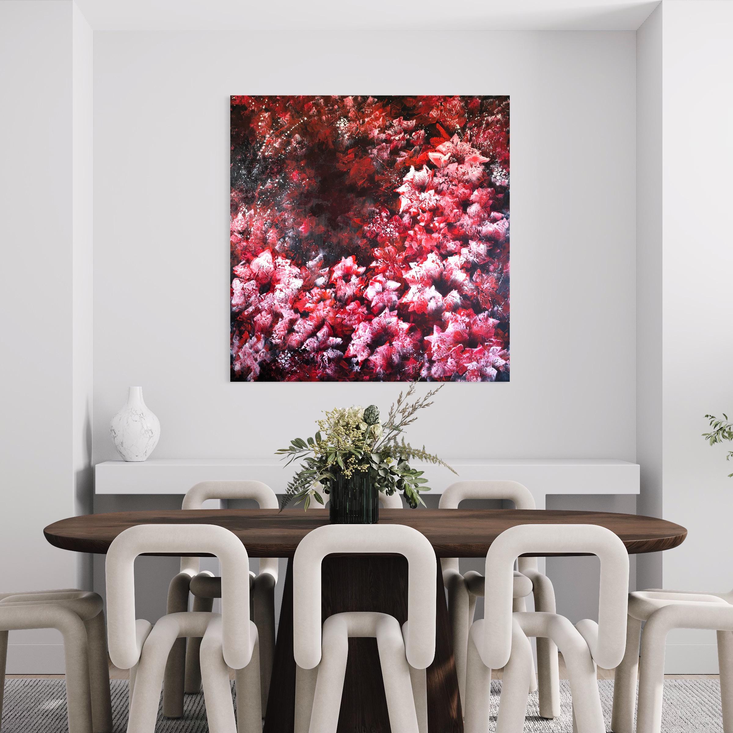 „Blossoms of Midnight Passion“ (Abstrakt), Painting, von Vera Hoi