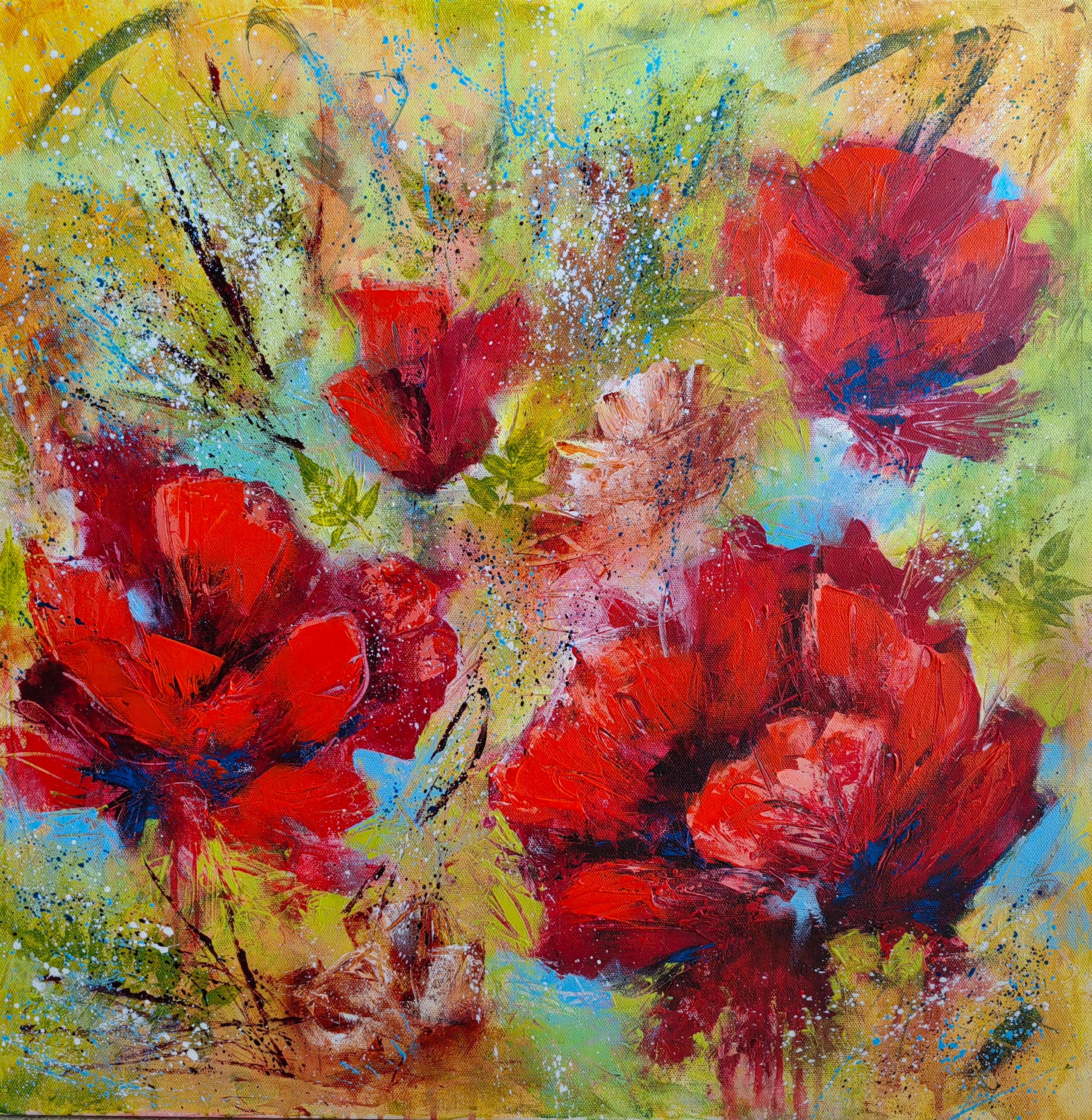 Vera Hoi Interior Painting - "Crimson Dreams: Poppies" from the "Colours of Summer" collection