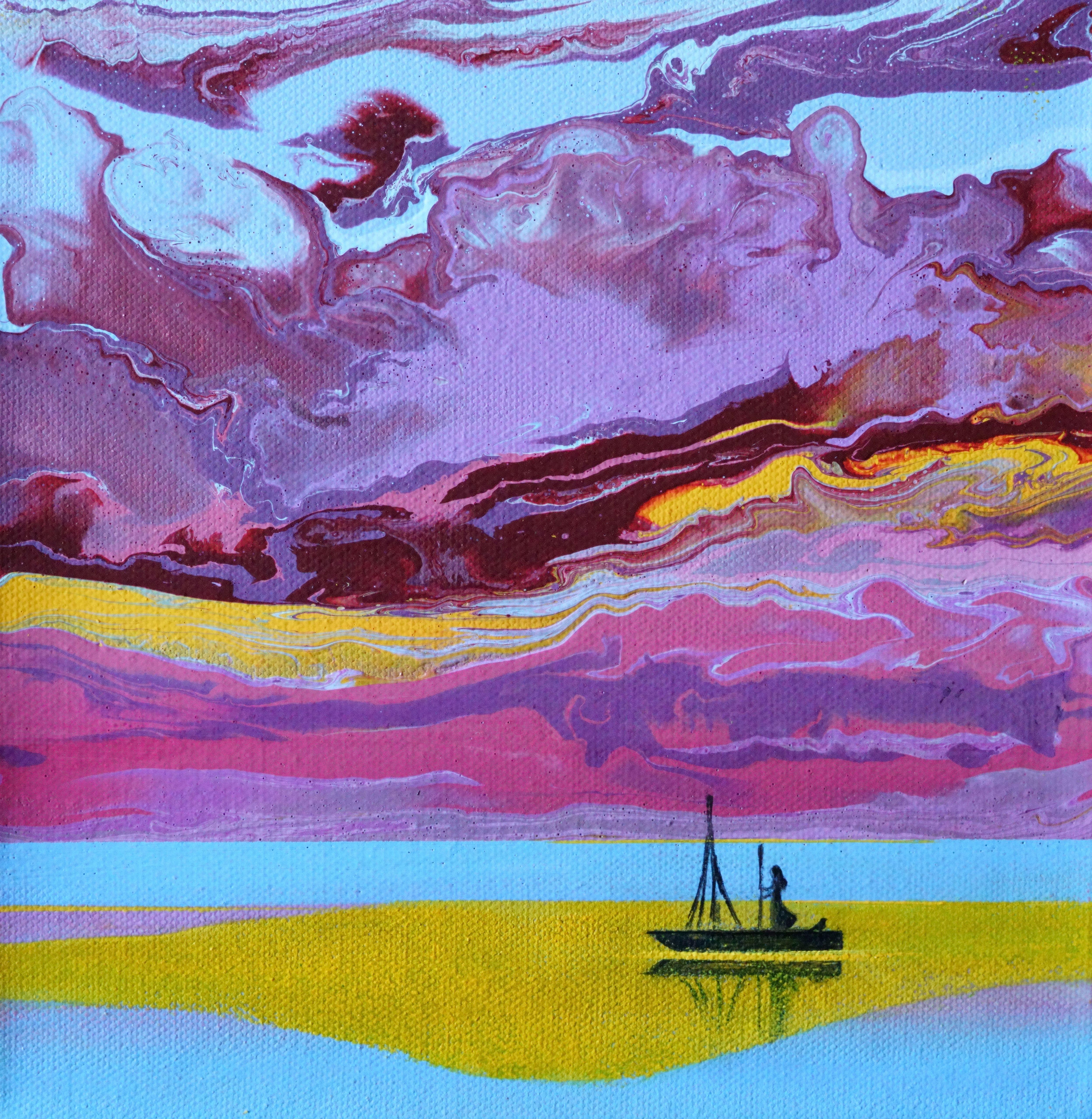 Figurative Painting de Vera Hoi - "Cruzar al otro lado"