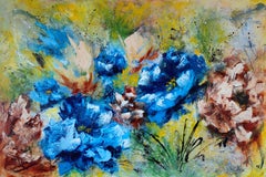 "Dance of the Flowers" from "Colours of Summer" collection, XL abstract floral
