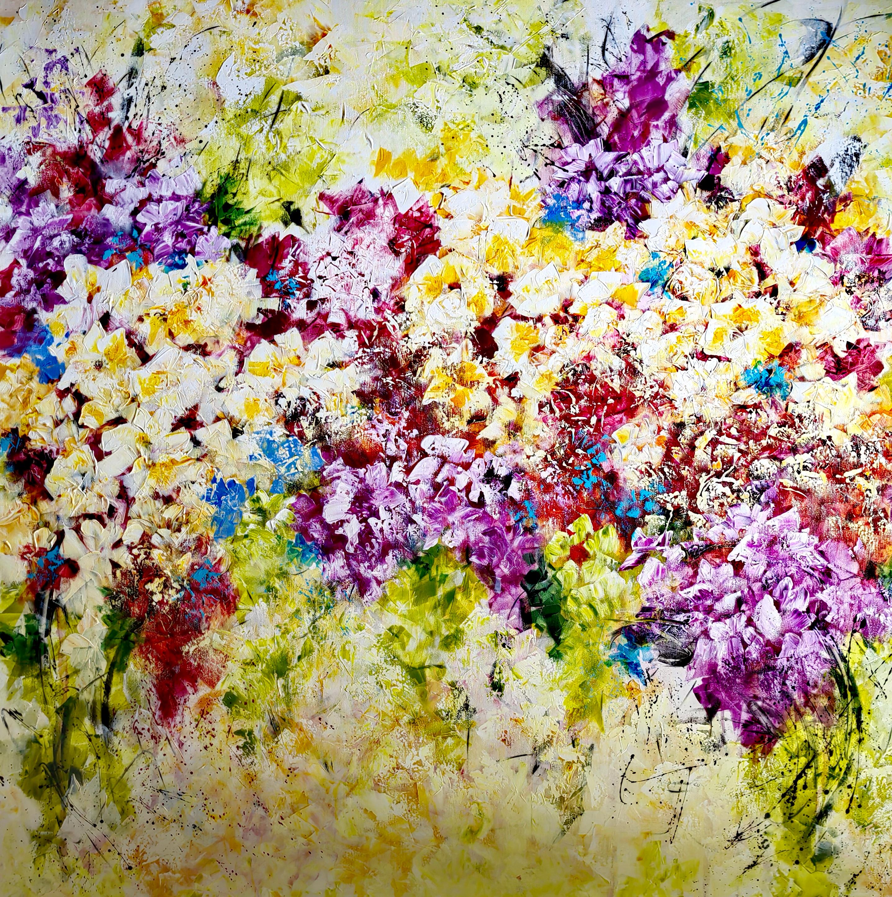 Vera Hoi Interior Painting - "Delight", extra large abstract floral painting