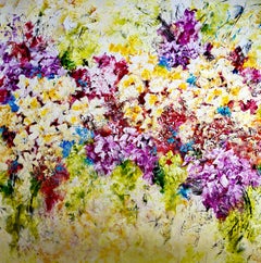 Used "Delight", extra large abstract floral painting