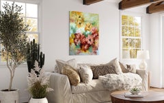 Extra large textured contemporary floral painting "Enchanted Blooms", XXL