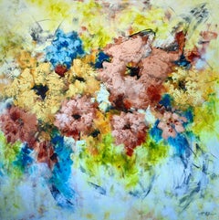 "Floral Dream" from "Colours of Summer" collection, XXL abstract flower painting