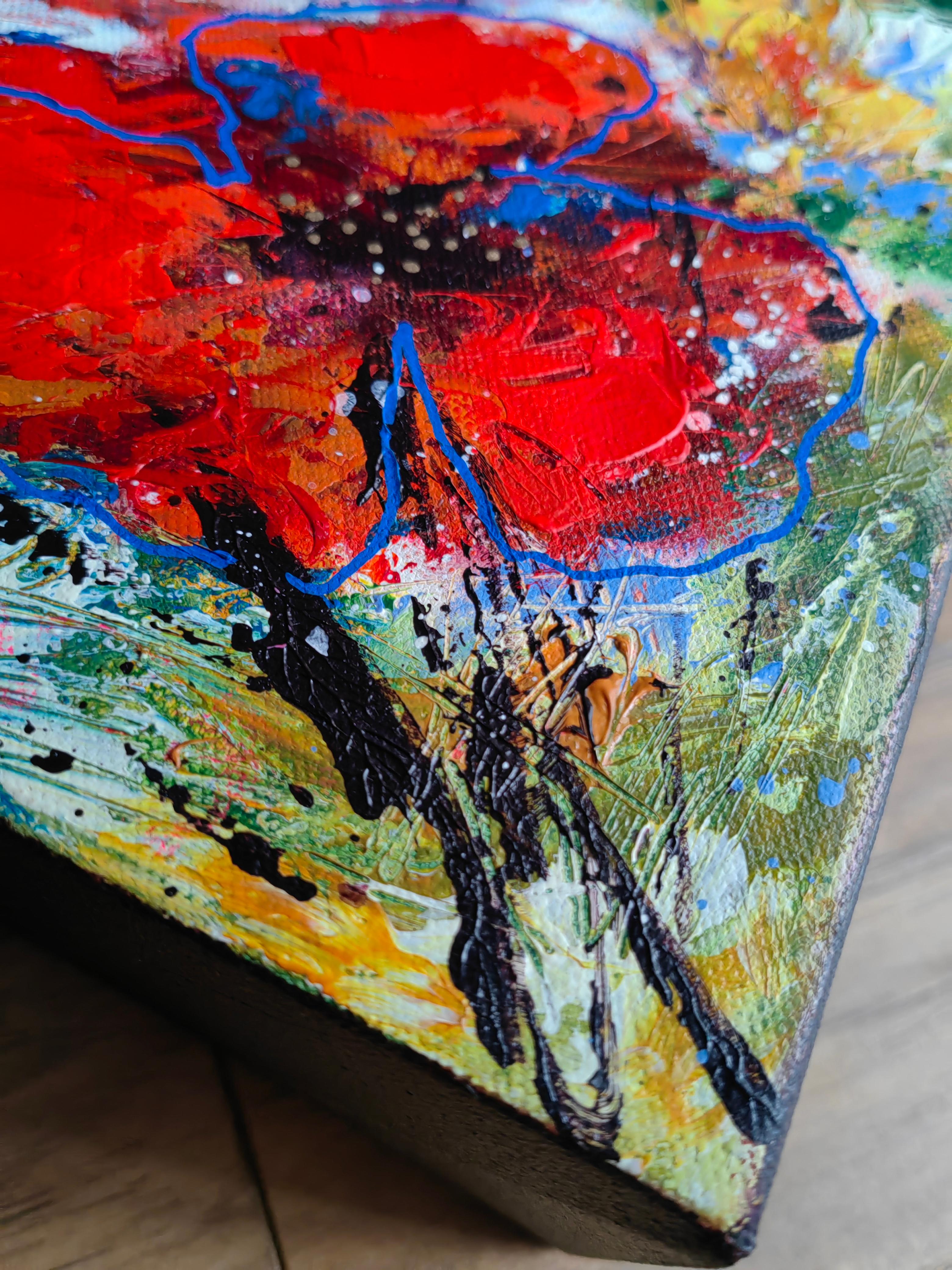 „Flowers for a loved one“ (Braun), Abstract Painting, von Vera Hoi