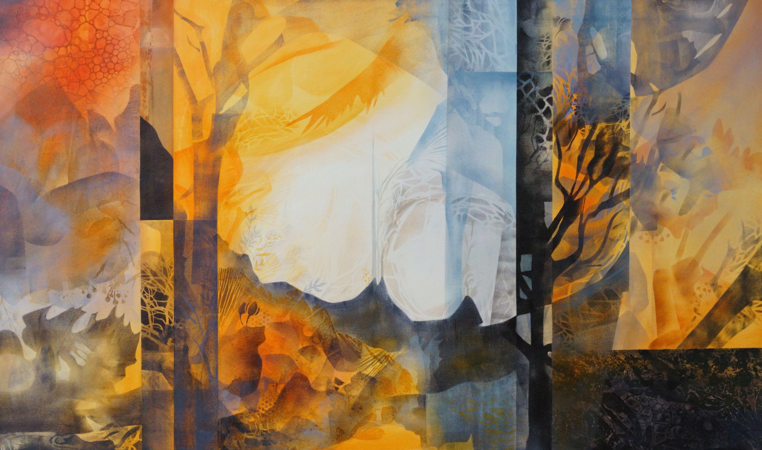Abstract Painting Vera Hoi - "Fragments d'appartenance