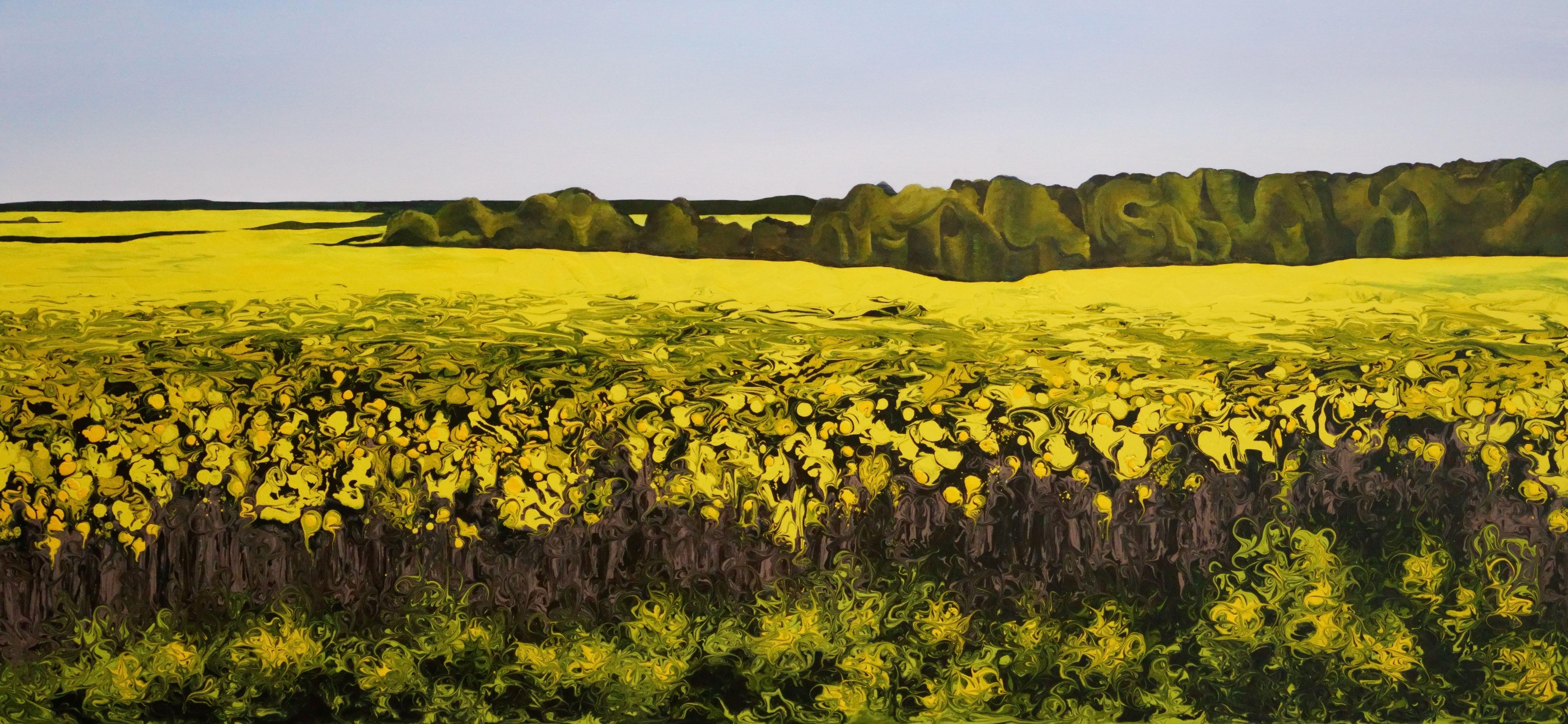 Landscape Painting di Vera Hoi - "Campo di canola d'oro"