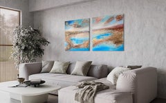 "Golden Shore" Extra large textured contemporary painting