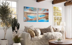  "Golden Shore" Extra large textured contemporary painting