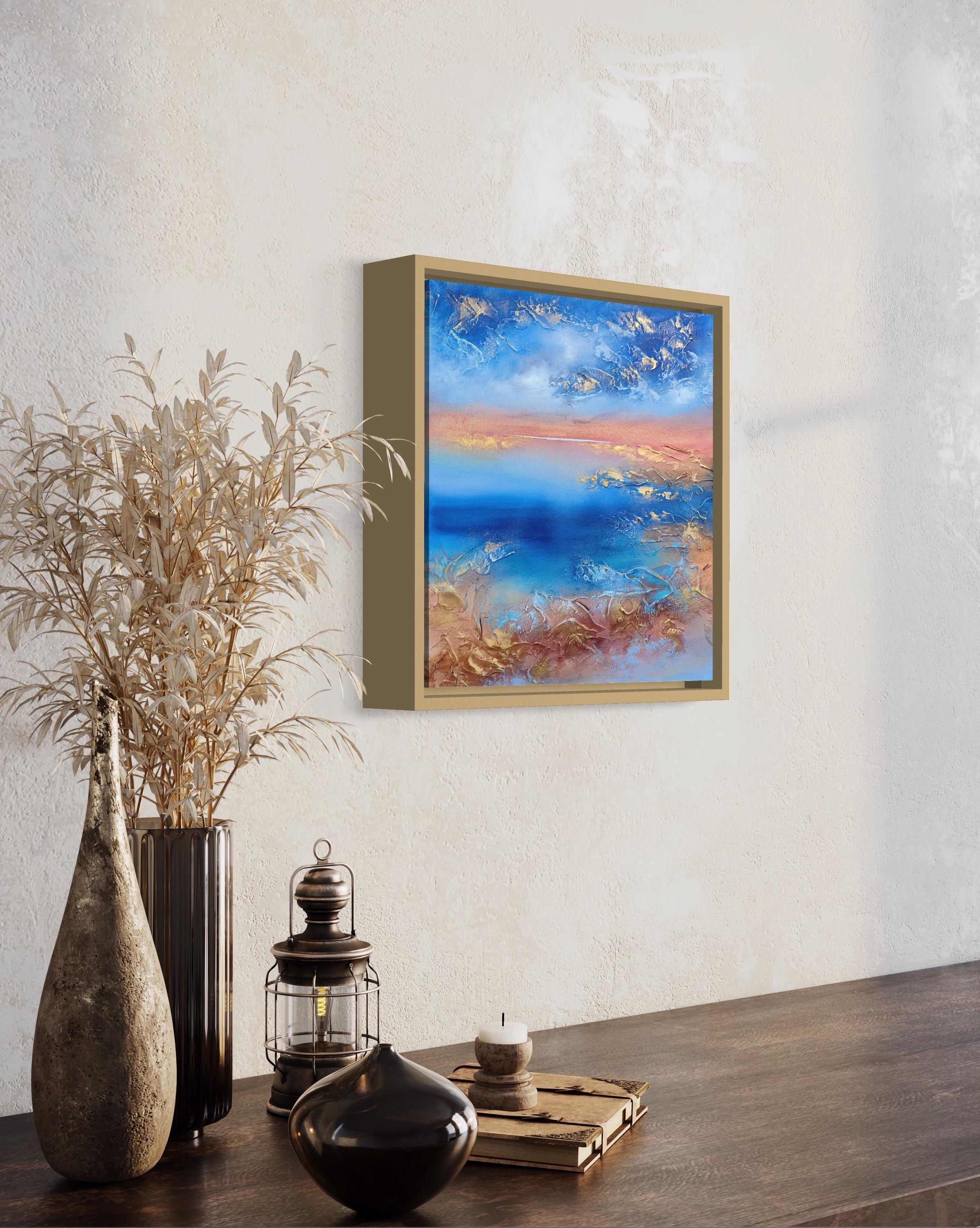„Into the Blue“ Texturiertes gerahmtes Gemälde im Angebot 7