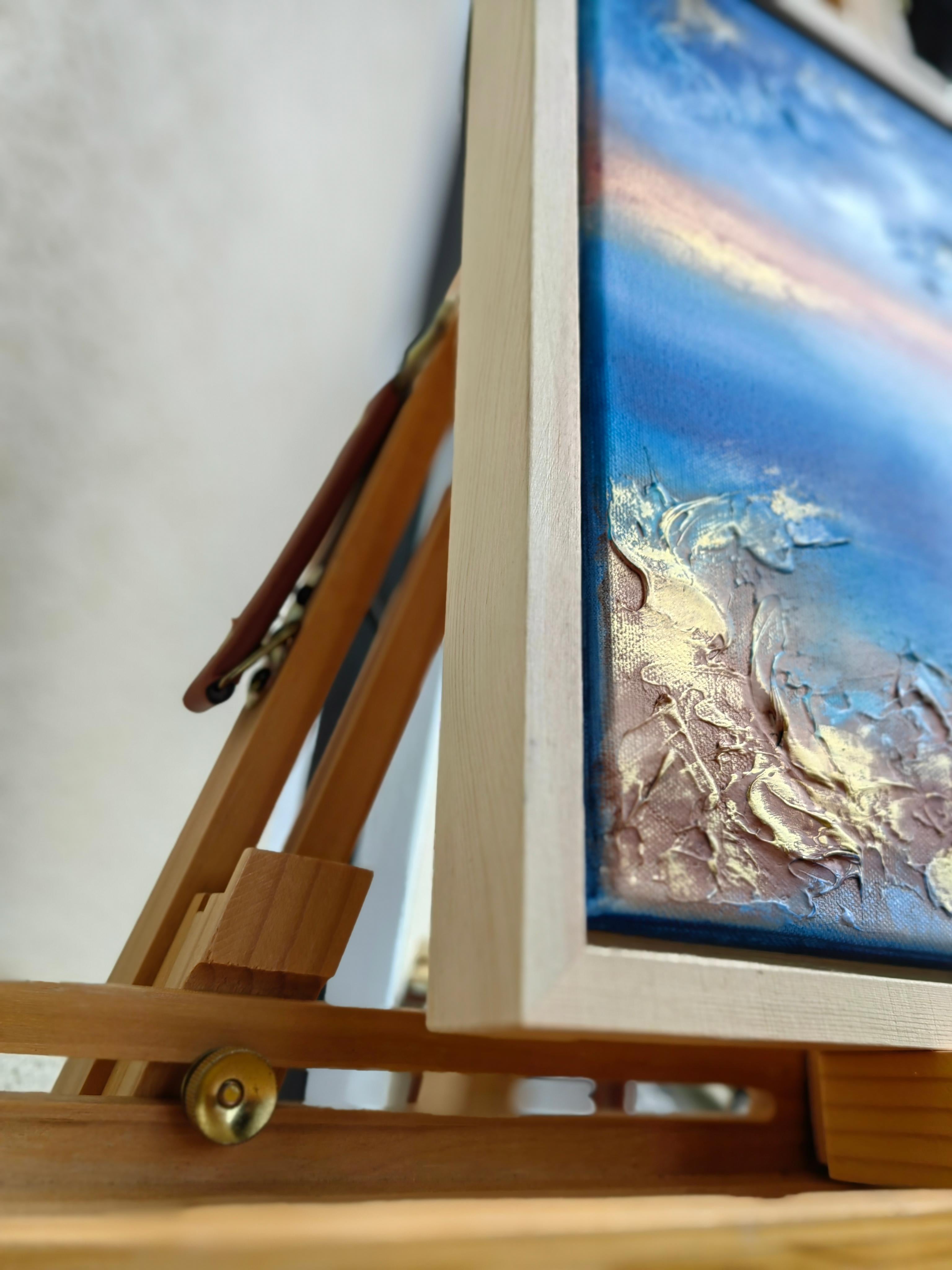 „Into the Blue“ Texturiertes gerahmtes Gemälde im Angebot 4