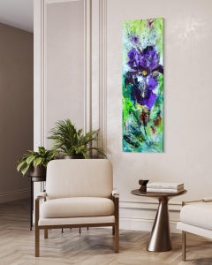 "Iris" from "Colours of Summer" collection, Abstract flowers painting