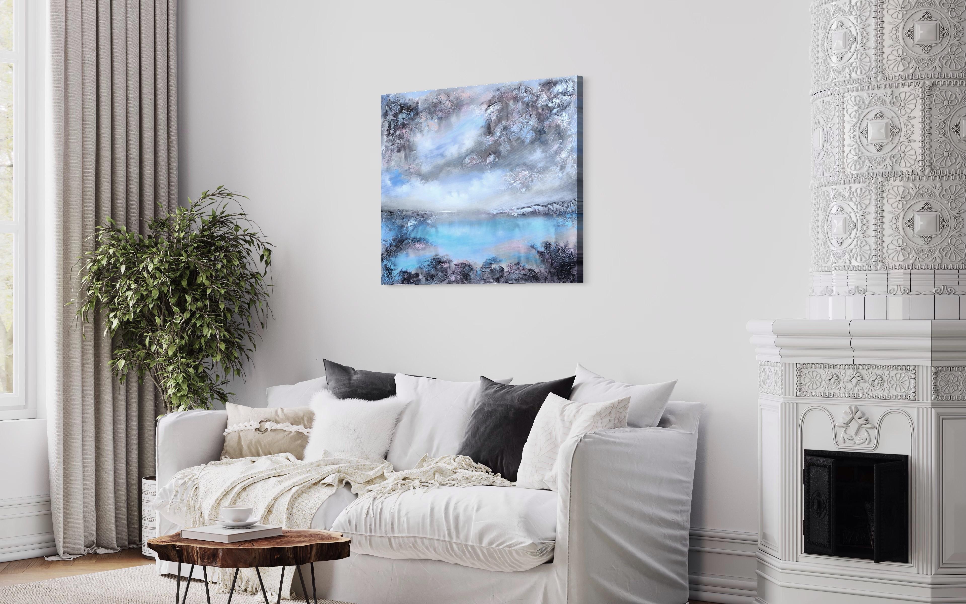 Large textured abstract painting 