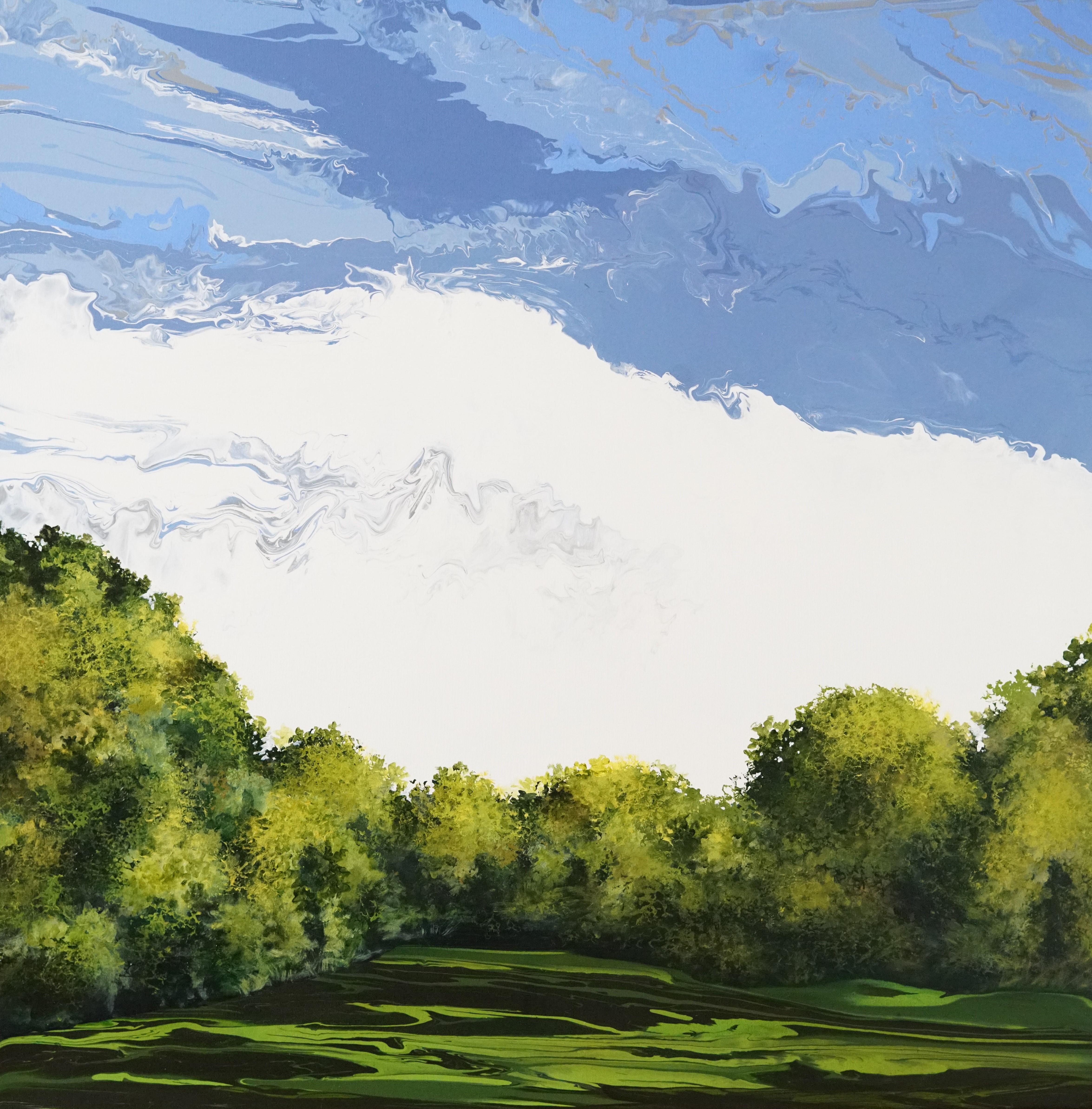 Vera Hoi Landscape Painting - On the Way Home: Contemporary Acrylic Painting, 95x95 cm, Signed