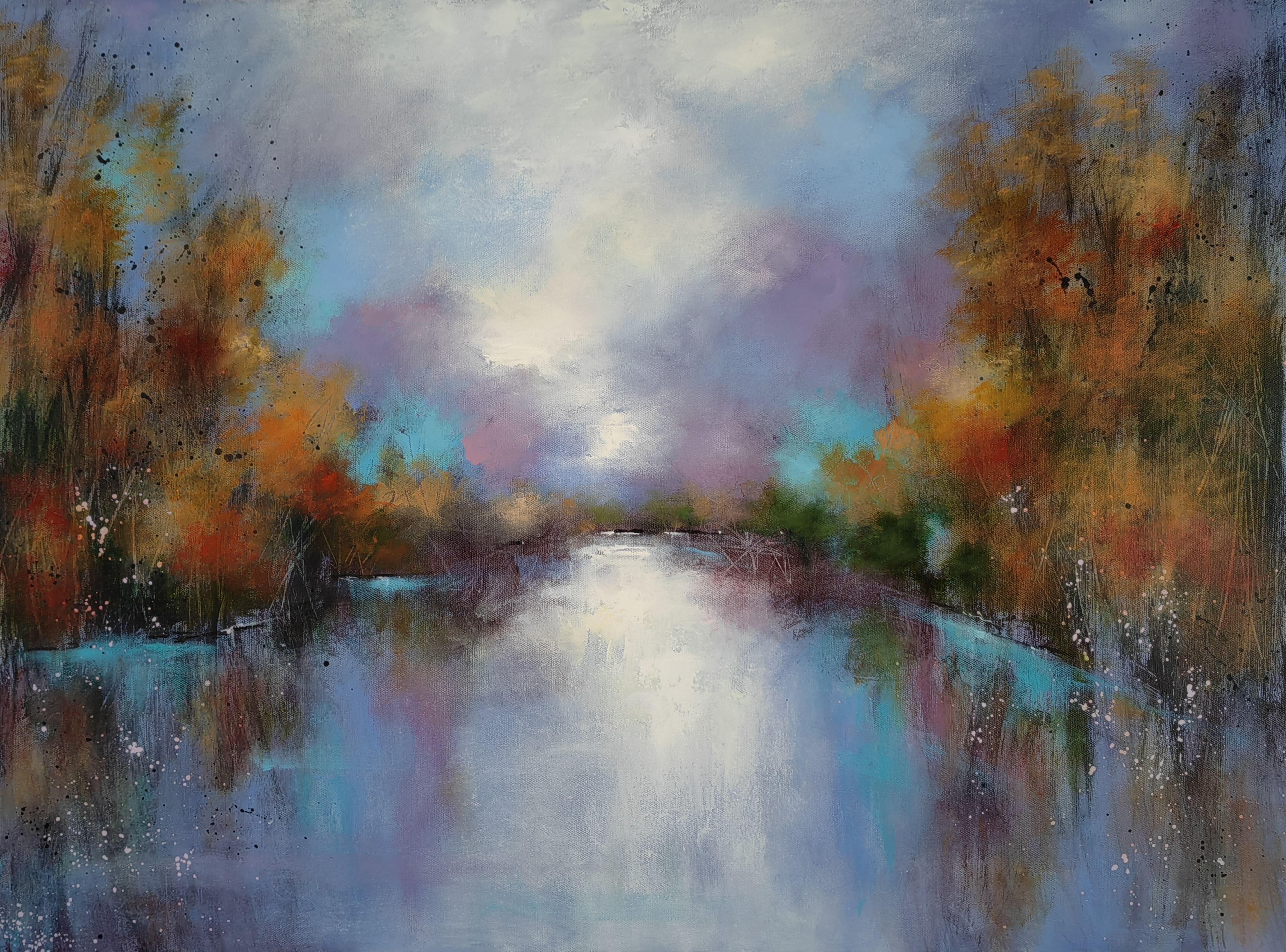 Vera Hoi Landscape Painting - "Prelude to Winter's Stillness"