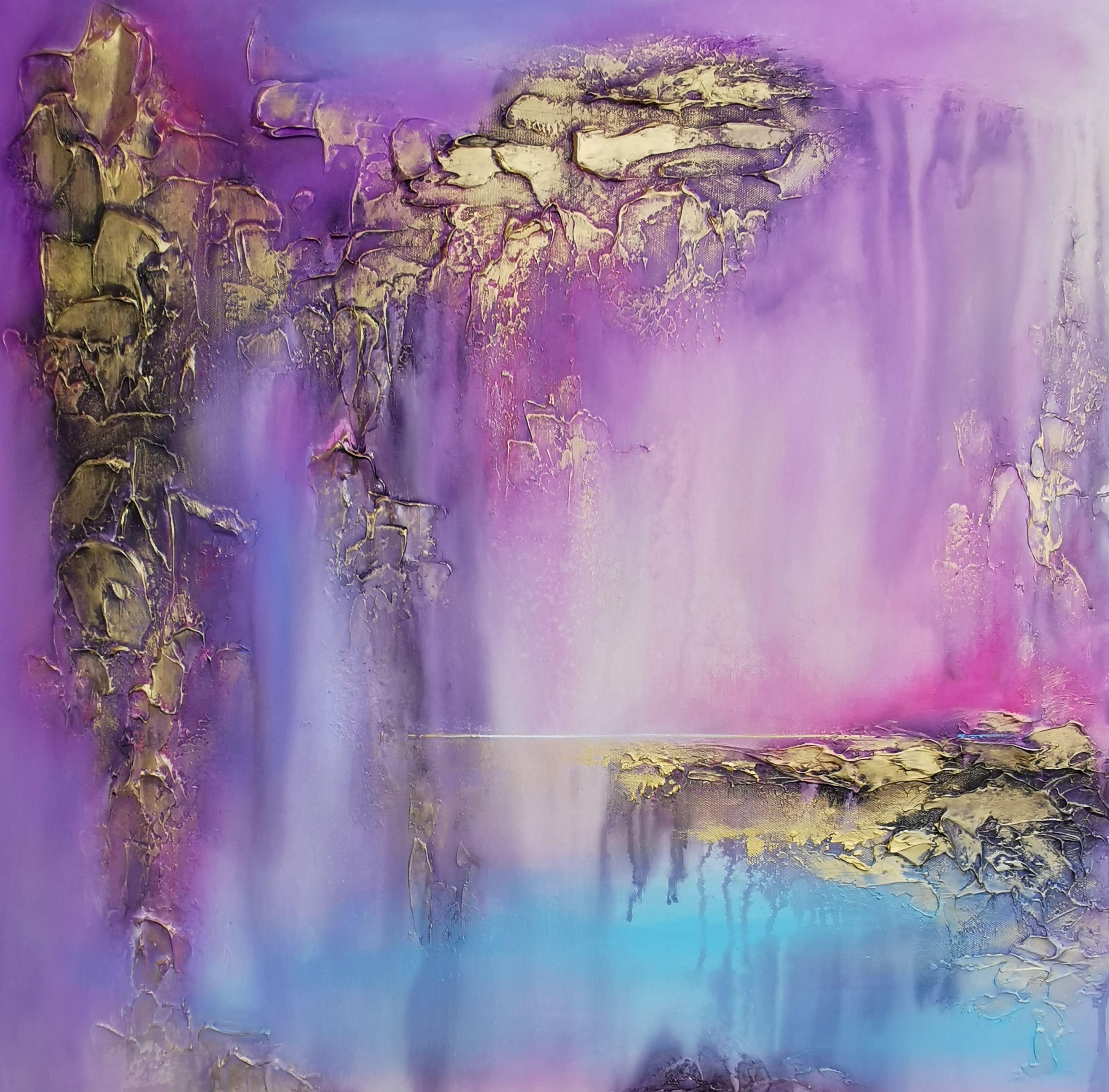 Vera Hoi Abstract Painting - "Purple dreams"