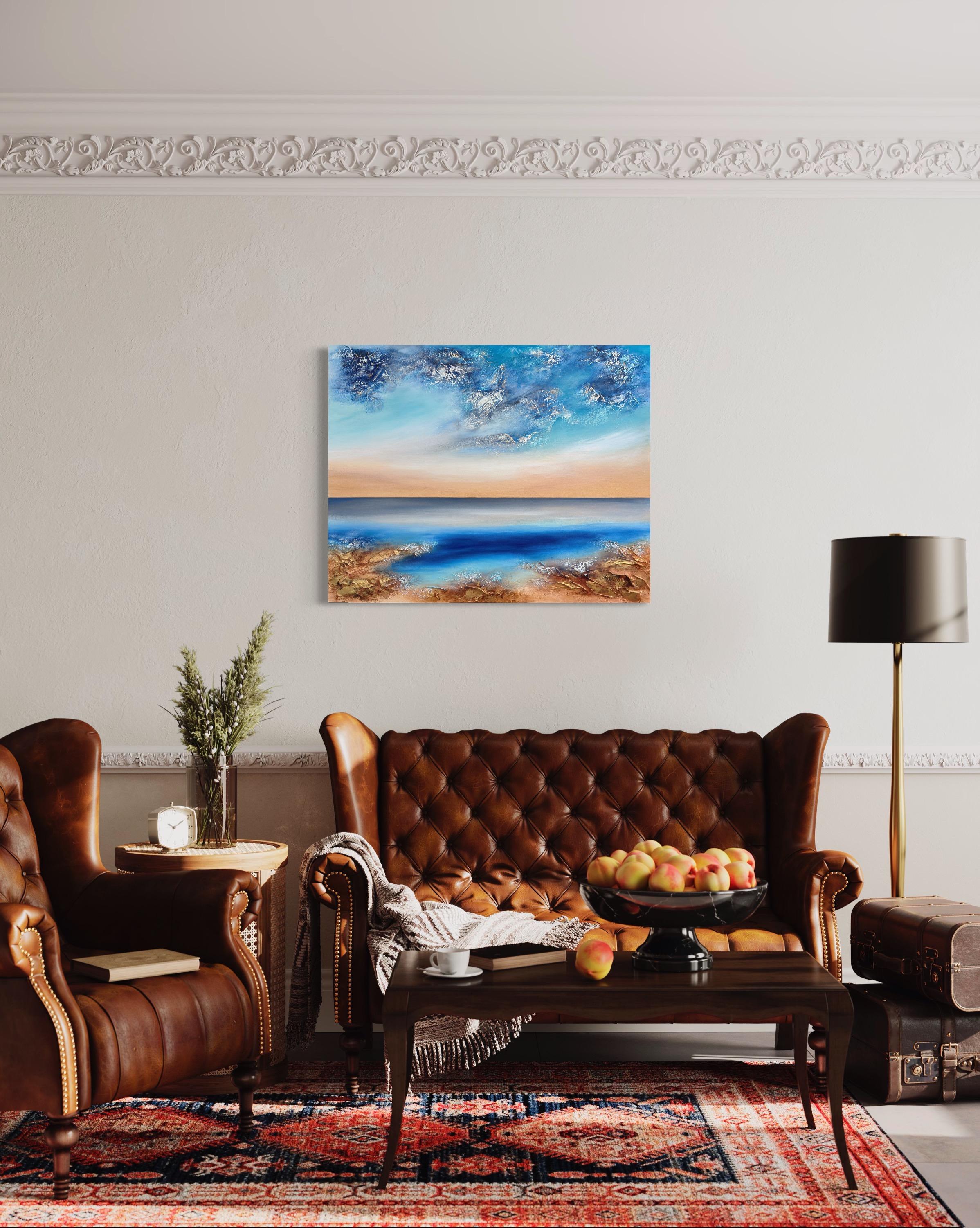 Si tratta di un quadro a tecnica mista semi-astratto di grandi dimensioni e di bella struttura, con bordi dipinti profondi (4 cm), per cui può essere appeso immediatamente senza essere incorniciato.

Questo dipinto presenta molte strutture e