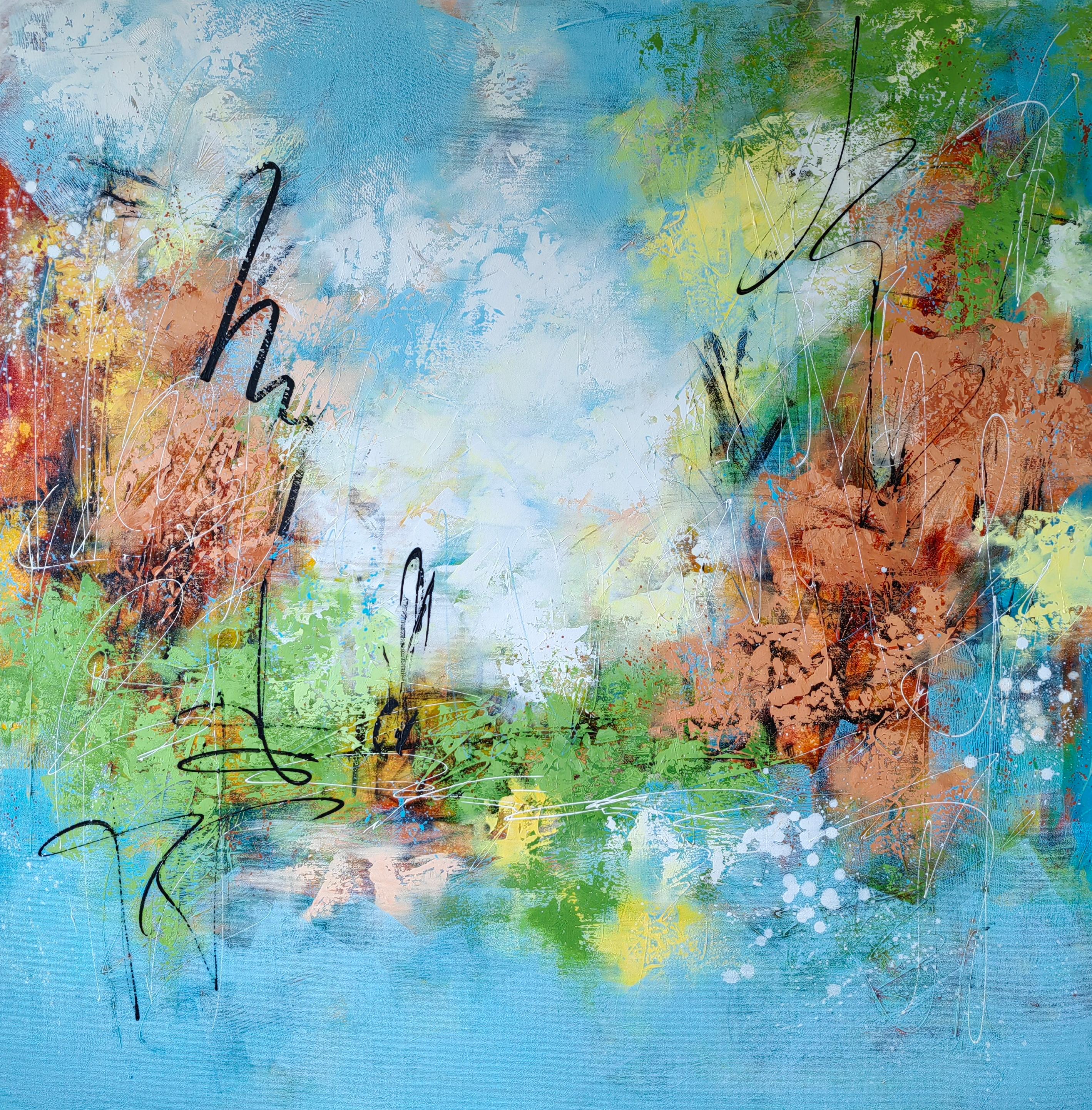 Vera Hoi Abstract Painting - "Reverie of Spring: Abstract Vision"