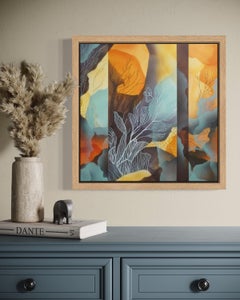 "Rooted in the In-Between" quadro astratto incorniciato per il soggiorno