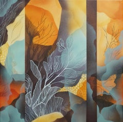 "Rooted in the In-Between" quadro astratto incorniciato per il soggiorno