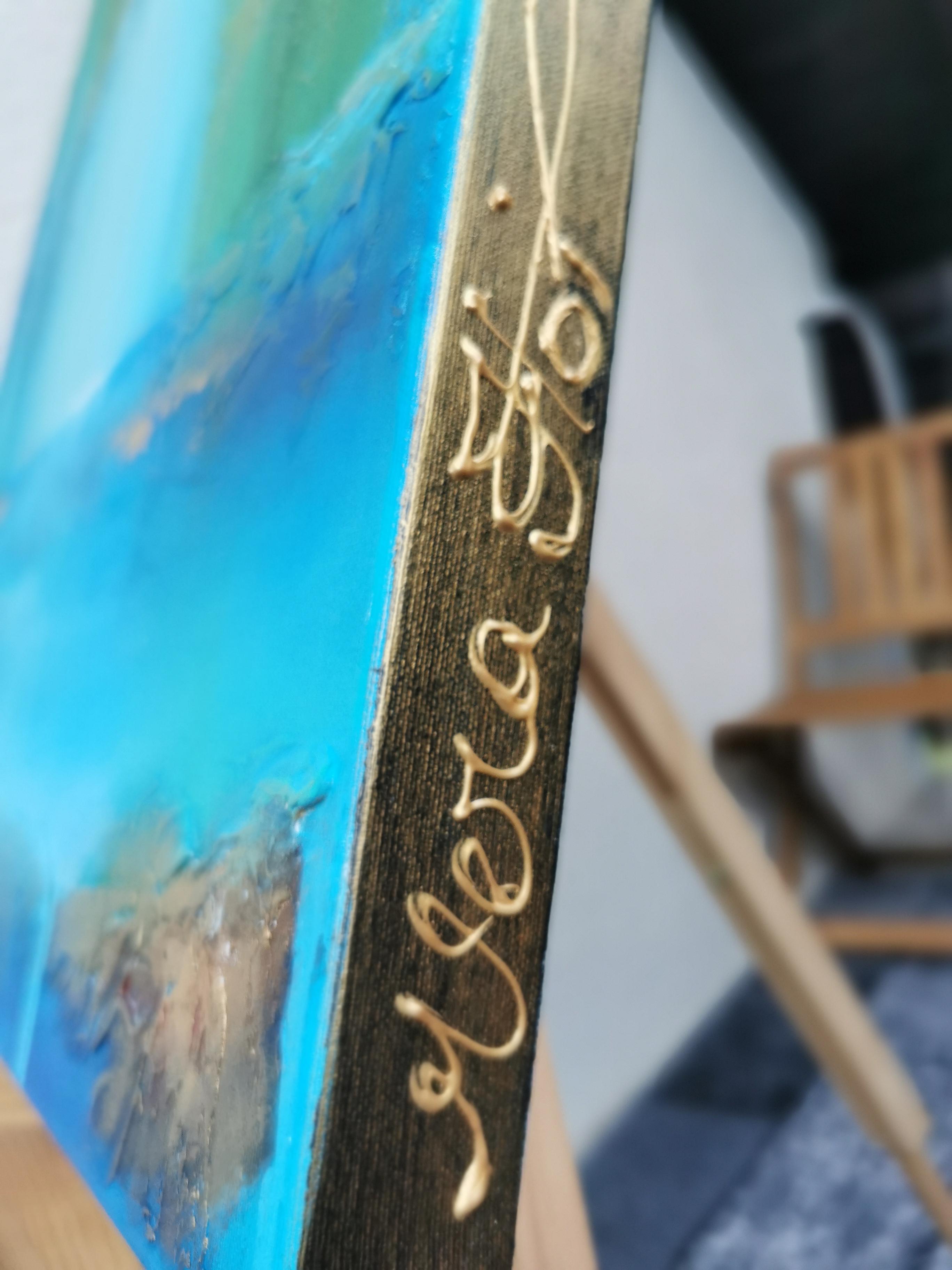 „Sommertraum“ Großes abstraktes Gemälde mit Textur im Angebot 3