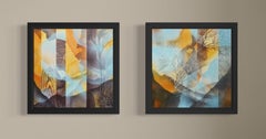The Space Between Diptych, Acrylic on Canvas, Framed, Signed, 68x34cm