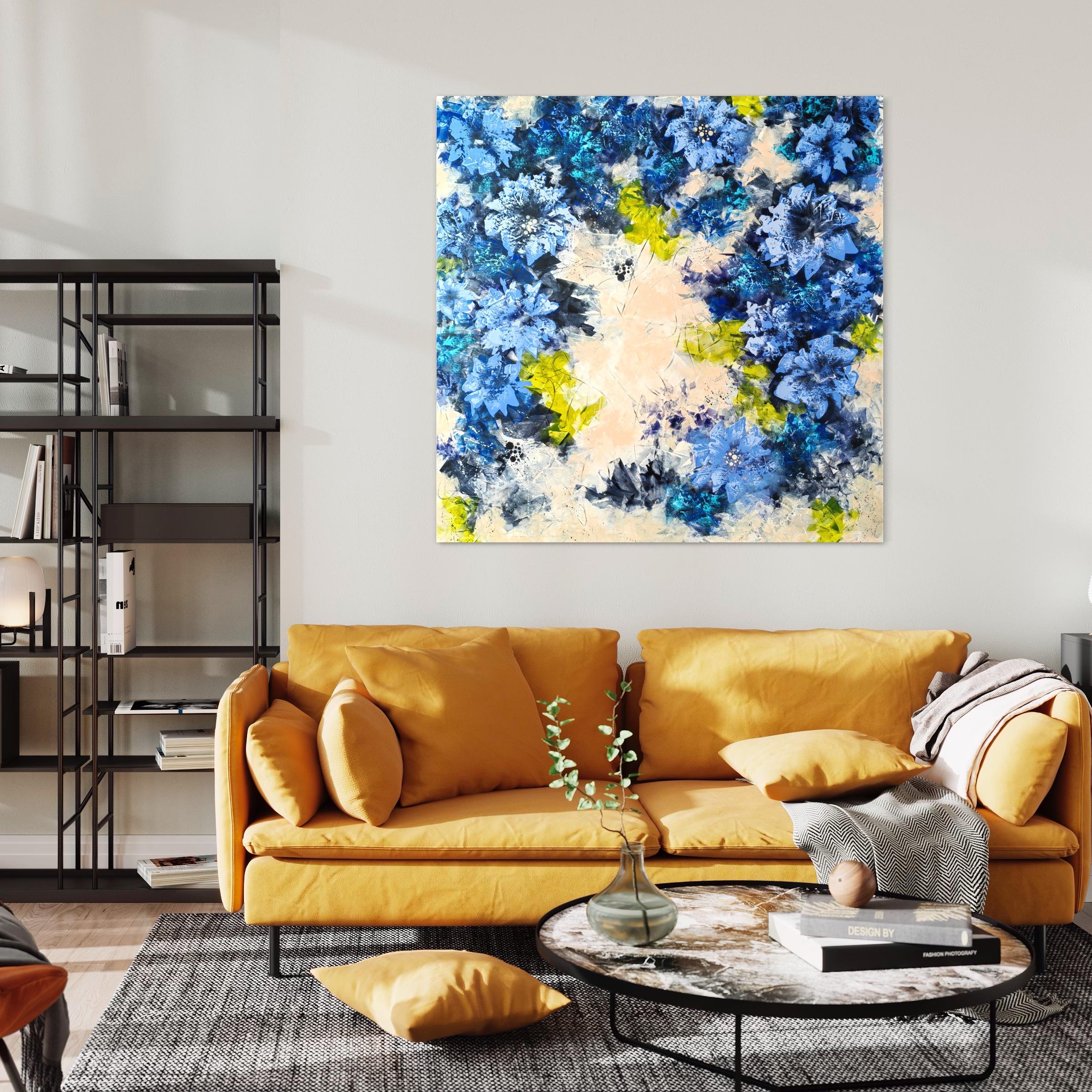 « Ultramarine Floral Harmony », XXL en vente 7